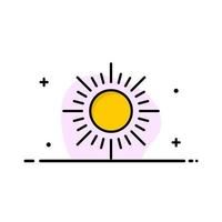 soleil lever du soleil coucher de soleil affaires ligne plate remplie icône vecteur bannière modèle