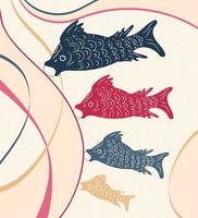 koinobori est un ornement japonais, une manche à air, avec un motif de carpe. illustration vectorielle pour la journée des enfants japonais. pour affiches, cartes postales, bannières, impression sur tissu vecteur