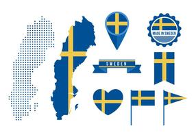 Carte et éléments graphiques gratuits de Suède vecteur