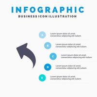 flèche vers le haut icône solide infographie 5 étapes fond de présentation vecteur