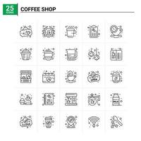 25 café icon set vector background