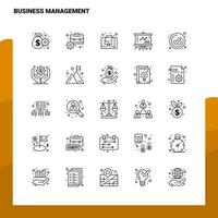 ensemble d'icônes de ligne de gestion d'entreprise ensemble de 25 icônes conception de style minimalisme vectoriel icônes noires définies pack de pictogrammes linéaires