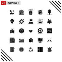 ensemble de 25 symboles d'icônes d'interface utilisateur modernes signes pour dossier document presse-papiers aériens véhicules éléments de conception vectoriels modifiables vecteur