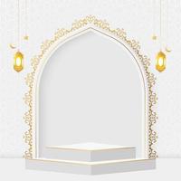 ramadan et eid podium islamique 3d fond de bannière de vente d'affichage de produit, publication de médias sociaux de vente de ramadan vecteur