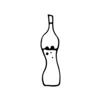 boire des plats en bouteille. dessin au trait illustration dessinée à la main. croquis de vecteur noir isolé sur blanc.