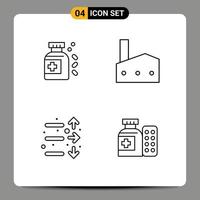 pack d'icônes vectorielles stock de 4 signes et symboles de ligne pour l'industrie de l'usine d'économie de bouteille stock éléments de conception vectoriels modifiables vecteur