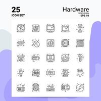 25 jeu d'icônes matérielles 100 fichiers eps modifiables 10 idées de concept de logo d'entreprise conception d'icône de ligne vecteur