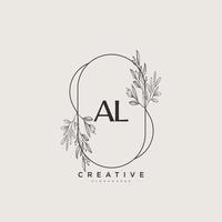 art du logo initial al beauty vector, logo manuscrit de la signature initiale, mariage, mode, bijoux, boutique, floral et botanique avec modèle créatif pour toute entreprise ou entreprise. vecteur