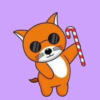 illustration vectorielle premium de personnage de chat orange mignon vecteur
