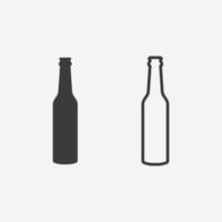 vecteur d'icône de bouteille. alcool, vin, boisson, signe de symbole de bière