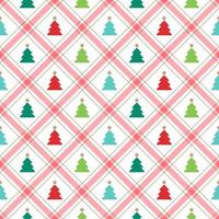 mignons joyeux noël sapin rouges verts bleus sapin de noël ligne rayure diagonale rayé ligne inclinaison à carreaux plaid tartan buffle scott vichy fond modèle sans couture pour le festival de noël vecteur