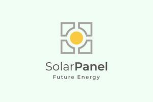 logo d'énergie de panneau solaire avec une forme simple et moderne pour une entreprise de fabrication et d'installation d'électricité vecteur