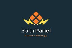 logo d'énergie de panneau solaire avec une forme simple et moderne pour une entreprise de fabrication et d'installation d'électricité vecteur