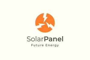 logo d'énergie de panneau solaire avec une forme simple et moderne pour une entreprise de fabrication et d'installation d'électricité vecteur