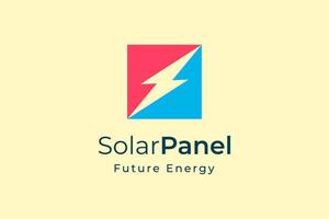 logo d'énergie de panneau solaire avec une forme simple et moderne pour une entreprise de fabrication et d'installation d'électricité vecteur