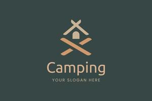 logo de camping simple en forme de tente vecteur