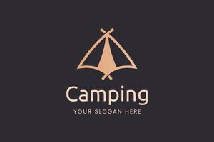 logo de camping simple en forme de tente vecteur