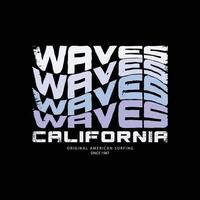 typographie d'illustration californienne. parfait pour la conception de t-shirt vecteur