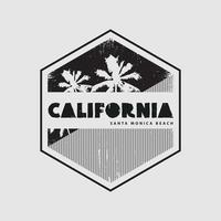 typographie d'illustration californienne. parfait pour la conception de t-shirt vecteur