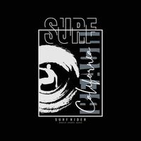 typographie d'illustration de surf en californie. parfait pour la conception de t-shirt vecteur