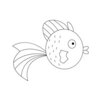 illustration vectorielle dessinés à la main de poisson rond isolé sur fond blanc. vecteur