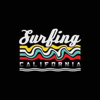 typographie d'illustration de surf californien. parfait pour la conception de t-shirt vecteur