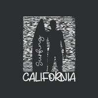 typographie d'illustration californienne. parfait pour la conception de t-shirt vecteur