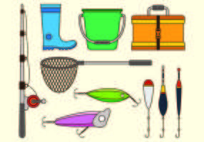 Set Equipment Icon Of Fishing Tackle vecteur