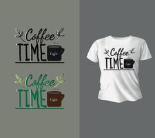 lettrage de café et illustration de citation de café, conception de t-shirt de café, prêt à imprimer pour l'habillement, vecteur