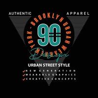 conception de t-shirt et de vêtements urbains de brooklyn vecteur