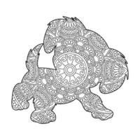 chien mandala coloriage pour adultes floral animal livre de coloriage isolé sur fond blanc antistress coloriage illustration vectorielle vecteur