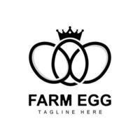 logo d'oeuf, conception de ferme d'oeufs, logo de poulet, vecteur de nourriture asiatique