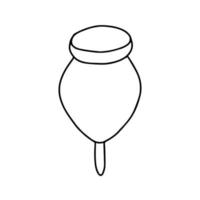 doodle coupe menstruelle femme. Coupe menstruelle lavable écologique pour l'hygiène féminine pendant les jours critiques. vecteur