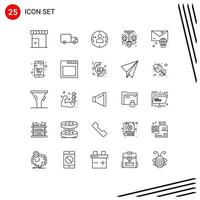 pack de 25 symboles universels de vêtements de camion de suspension de courrier électronique éléments de conception vectoriels modifiables à la maison vecteur