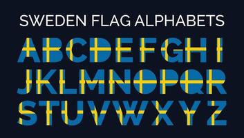 suède drapeau alphabets lettres a à z logos de conception créative vecteur