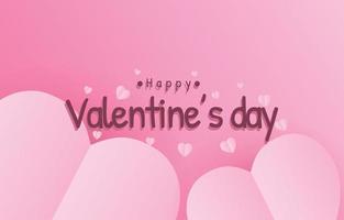 éléments découpés en papier en forme de coeur volant sur fond rose et doux. symboles vectoriels d'amour pour la saint-valentin heureuse, conception de cartes de voeux d'anniversaire. vecteur
