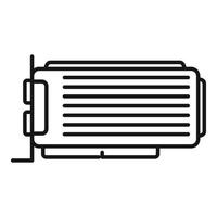 vecteur de contour d'icône de refroidisseur de carte vidéo. processeur graphique de l'ordinateur