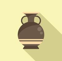 vecteur plat d'icône d'amphore romaine. pot de vase