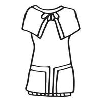 doodle dessin à la main avec des vêtements pour enfants. illustration vectorielle de lignes et de pages à colorier pour les enfants vecteur