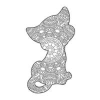 chat mandala coloriage pour adultes floral animal livre de coloriage isolé sur fond blanc antistress coloriage page illustration vectorielle vecteur