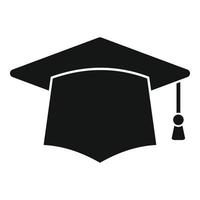 vecteur simple d'icône de chapeau de graduation. examen d'étude