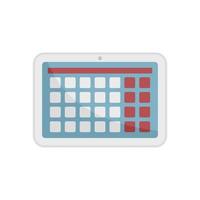 date limite tablette icône plate vecteur isolé