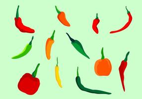 Chili Peppers Vector Set