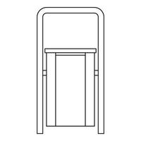 icône de poubelle de litière extérieure, style de contour vecteur