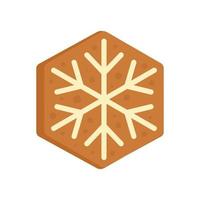 icône de flocon de neige en pain d'épice vecteur isolé plat