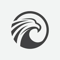 illustration de conception circulaire d'icône d'aigle, conception d'icône de faucon, modèle de conception de logo d'aigle, icône de faucon vecteur