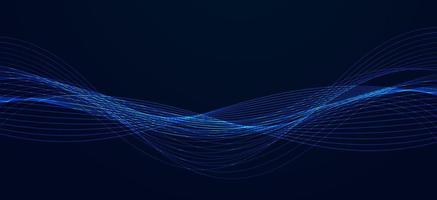 particule de vague abstraite qui coule beau fond numérique moderne futuriste bleu vecteur