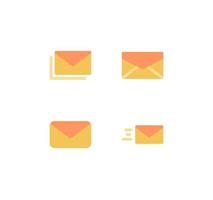 symbole de ligne plate d'icône d'enveloppe et de courrier. vecteur