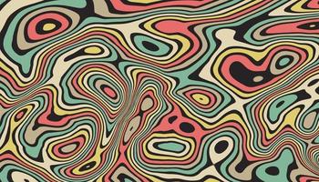 fond horizontal abstrait avec des vagues colorées. style psychédélique, illustration vectorielle tendance dans le style rétro des années 60, 70. vecteur