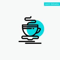 icône de vecteur de point de cercle de surbrillance turquoise hôtel chaud tasse de thé
